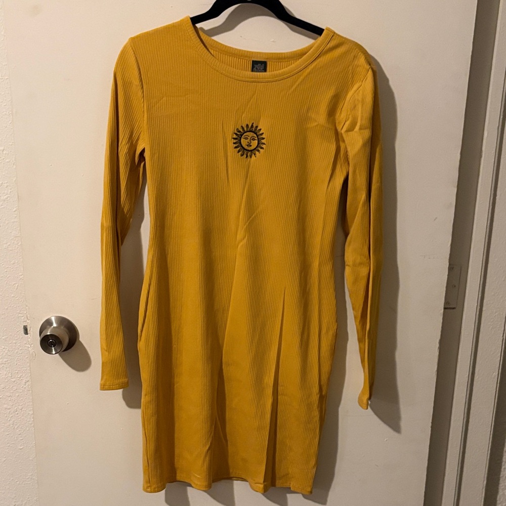 Wild Fable Mustard Ribbed Dress